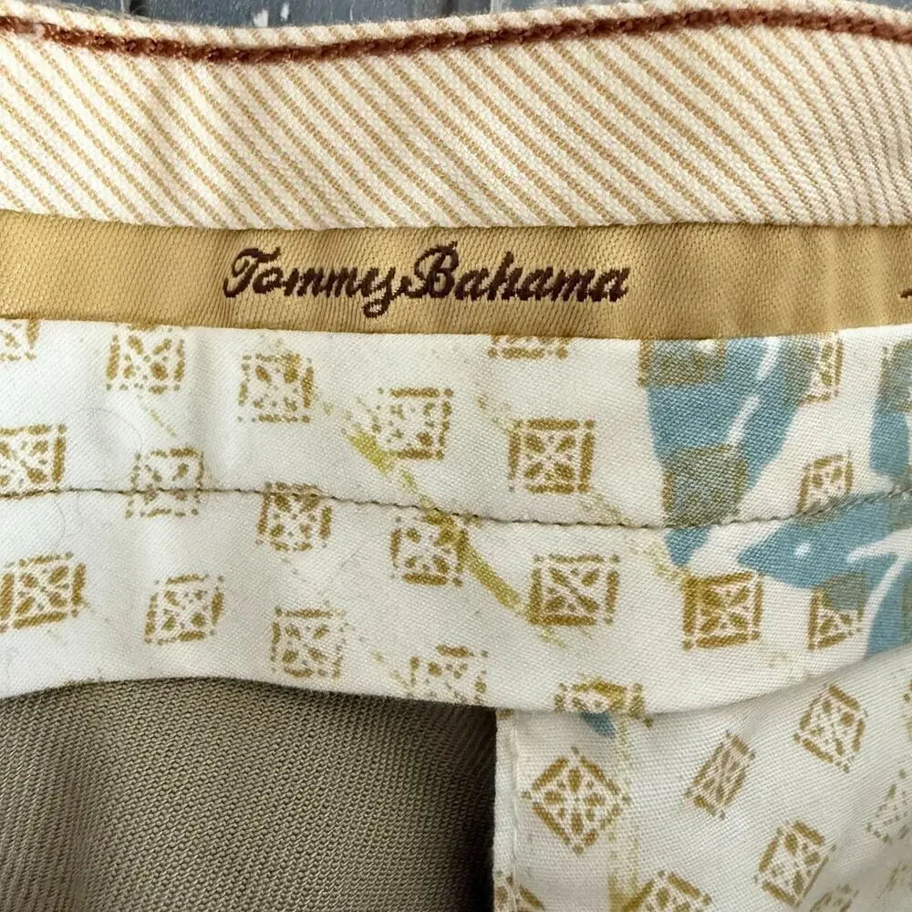 Tommy Bahama Mens Wool Blend Chinos 38x32 Tan Classic Business Preppy